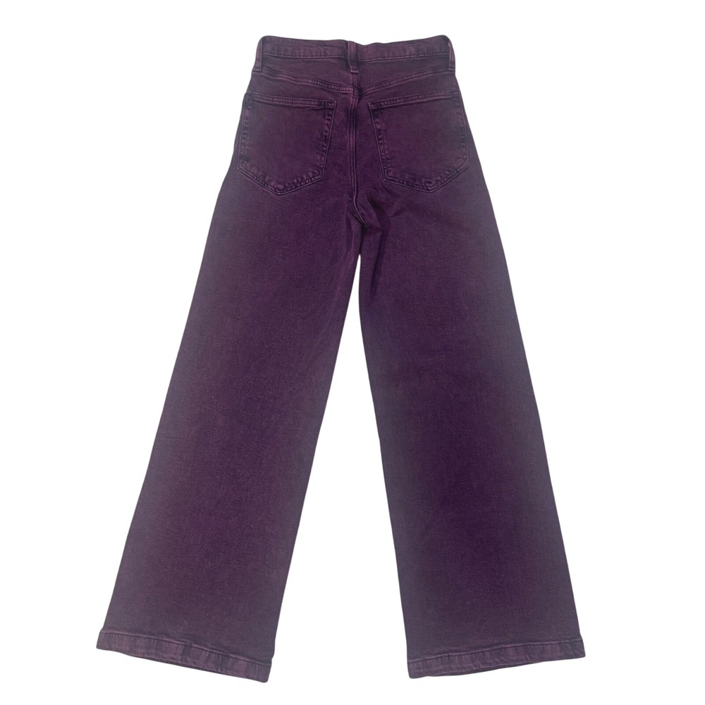 Gap High Rise Stride Jeans Purple Acid Wash Wide Leg Denim 25/0 R NEW - Picture 2 of 9